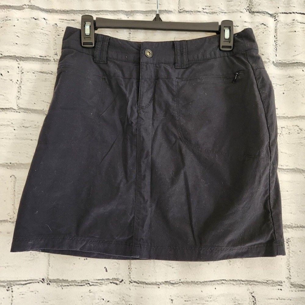 REI Solid Black Womens Size 2 Lined Nylon Skirt Skort Athleisure Outdoor